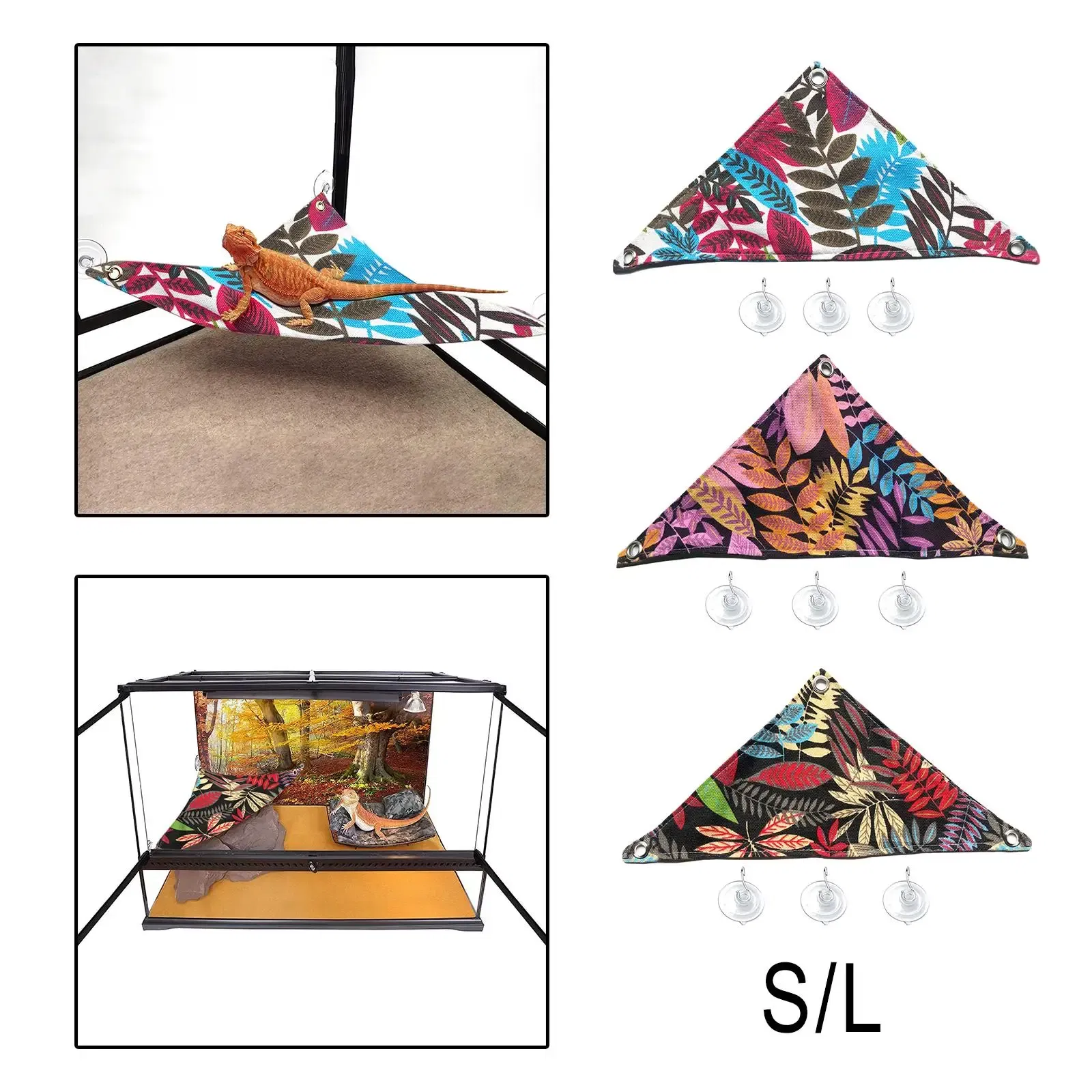 Reptile Hammocks Hammock Bearded Dragon Triangular Hanging Net for Large