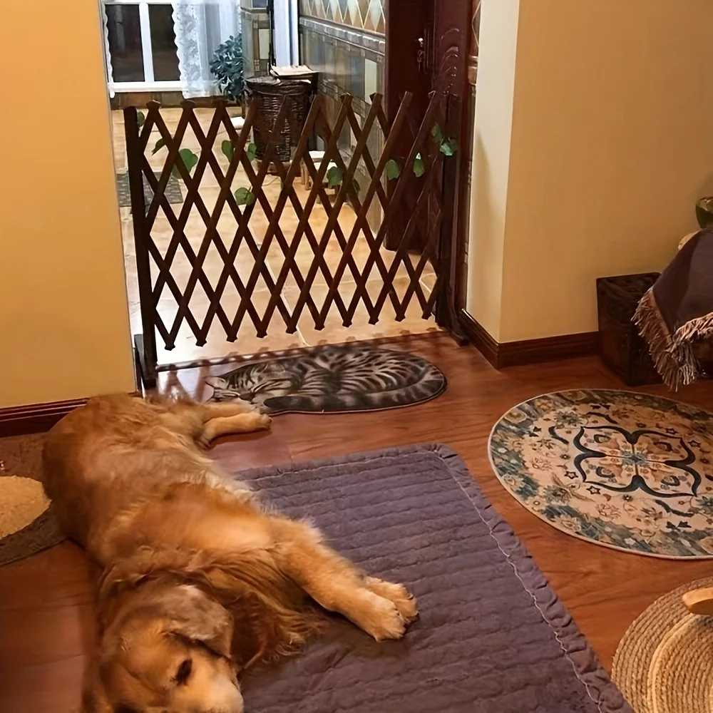 Adjustable Wooden Pet Barrier Gate,Extendable Dog &Amp; Cat Fence For Bedroom,Patio,Living Room,Easy Assembly,Durable Wood Material 16 kf Sc54485b528b24360aeead1b850b50672q