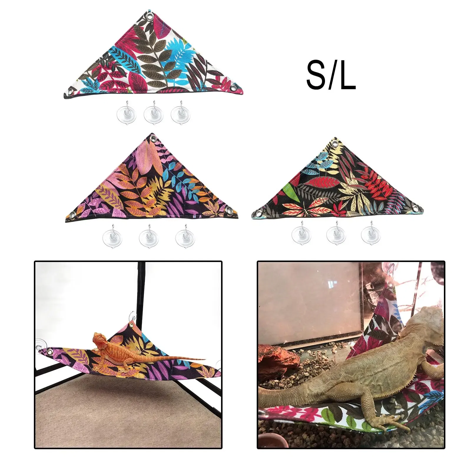 Reptile Hammocks Hammock Bearded Dragon Triangular Hanging Net for Large