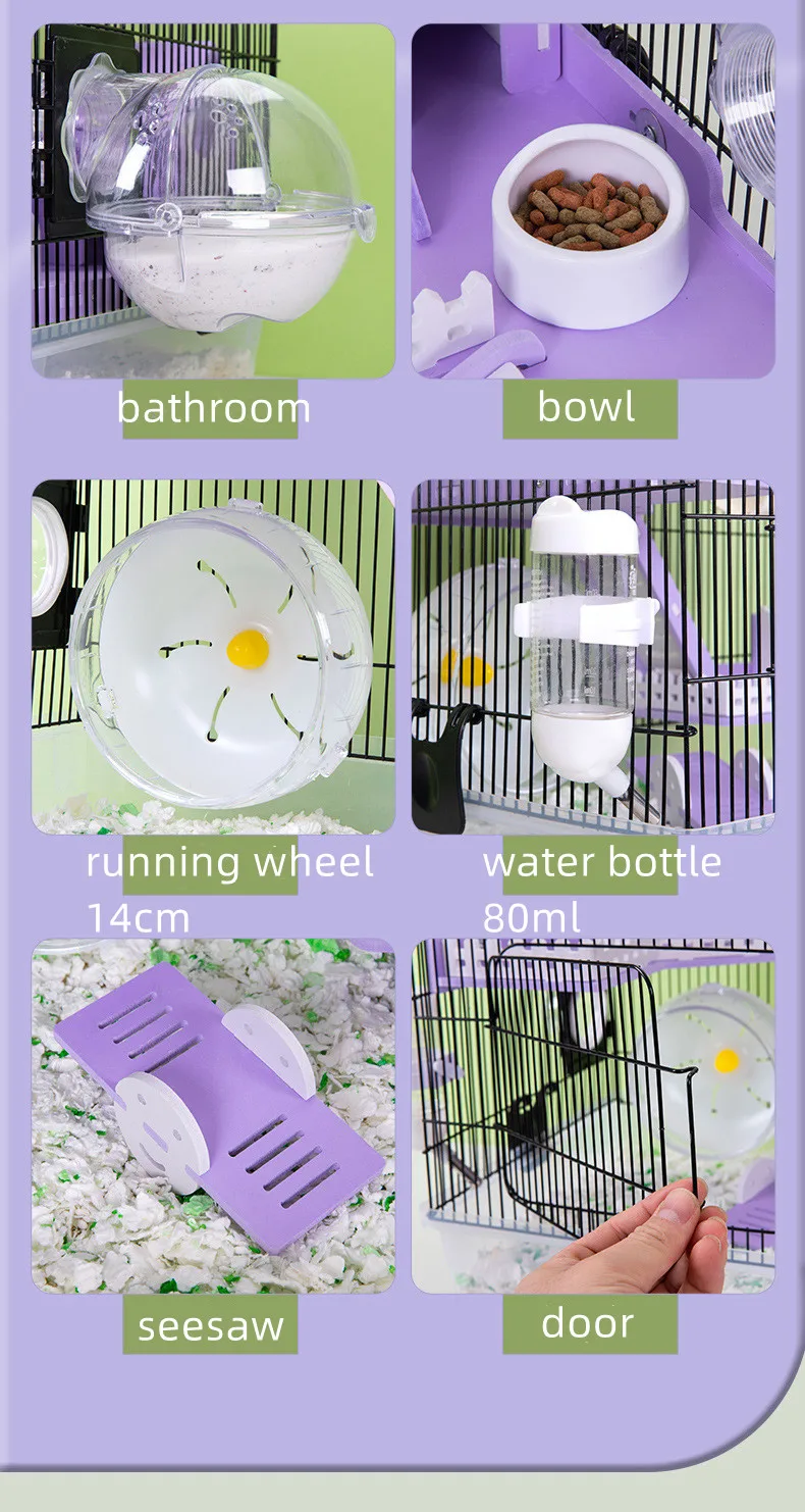 Hamster Cage Double Storey Luxury Villa Castle Hamster Nest Pet Golden Bear Large Villa 12 kf Sce482c37b869462bb0e4625c384d6cfcz
