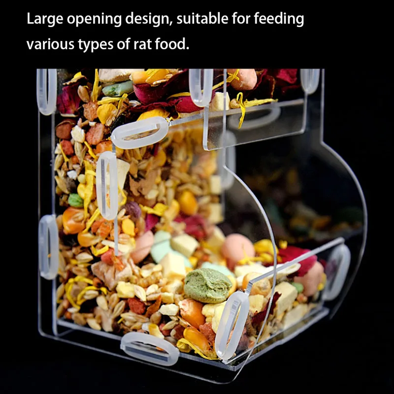 Automatic Acrylic Hamster Small Pets Food Feeding Bowl Plastic Rat Pet Dispenser Feeder Cage Food Bottle Pet Products Large 7 kf Sd327545922da4a00b7810b2b69b2e9eb9