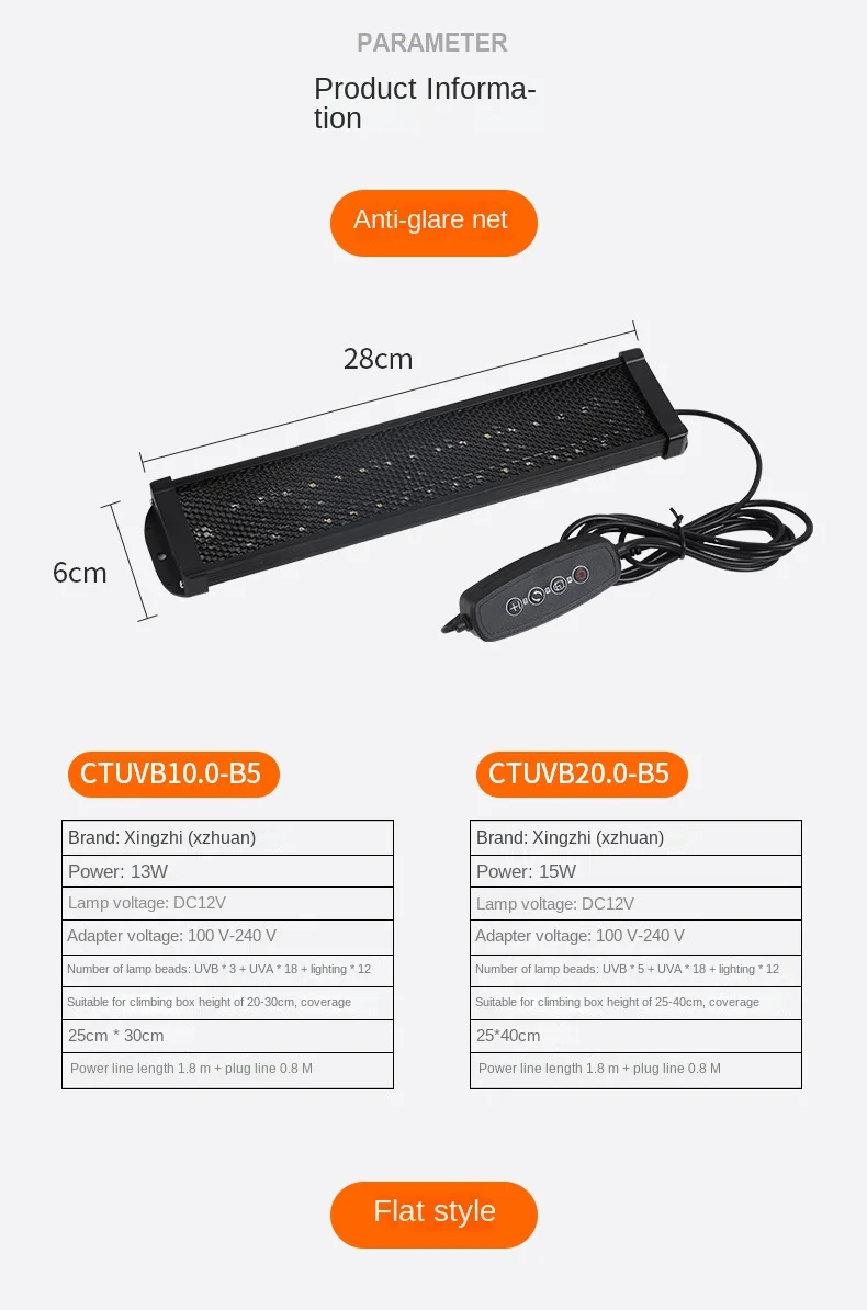 Reptile Uva+Uvb Full Spectrum Led Uv Lamp 10.0/20.0 Turtle Lizard Snake Light Terrarium Lamp For Reptile Vivarium Calcium Supply 19 kf Sd7bdd2f83f3b40b4be92ad87d3de28eec