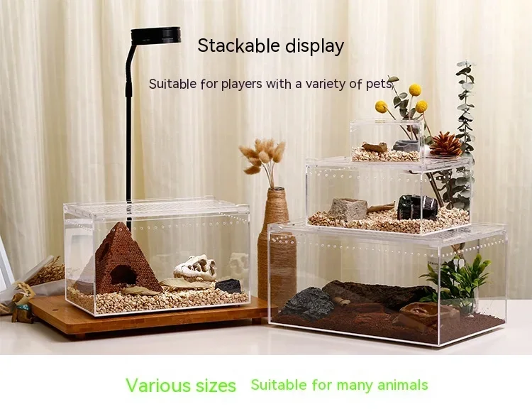 Lizard Horned Frog Breeding Box Pet Home Acrylic One Leak-Proof Climbing Pet Box Snake Reptile Breeding Box 10 kf Se7c48a638cf04160ad80bcf17b9d9453u