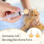 12 Pieces Silicone Feeding Teats With Reusable Kitten Feeding Syringe, Suitable For Newborn Kitten, Puppy, Pet, Wildlife, Rabbit 20 kf Sfc44b7e3a54e42bdbb056ce90e491c4do