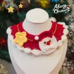 Christmas Cat Scarf Hand-knitted Cartoon Cat Necklace Adjustable Santa Claus Reindeer Puppy Collar Delicate Pet Accessories 4