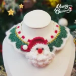 Christmas Cat Scarf Hand-knitted Cartoon Cat Necklace Adjustable Santa Claus Reindeer Puppy Collar Delicate Pet Accessories 6